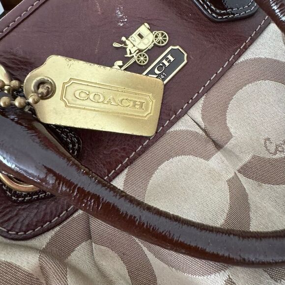 COACH Madison Julianne Op Art Signature Tote Large Satchel Shoulder Bag 12963 - Picture 6 of 10